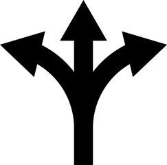 Way direction arrow sign, decision icon. Way multi direction road sign, way sign, road direction icon. Way icon vector illustration. 