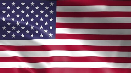 3D illustration of the national flag of the United States waving, seamless animated background