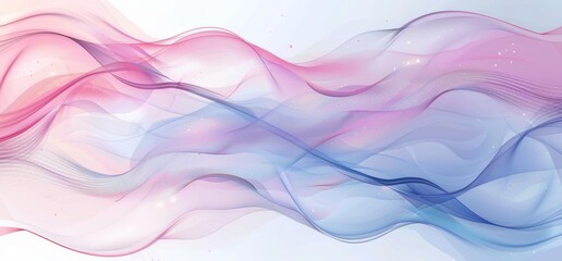 Ethereal Swirls and Waves: Soft Pink and Blue Abstract for Tranquil Settings