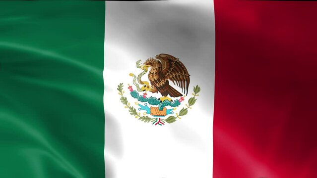 3D illustration of the national flag of Mexico waving, seamless animated background