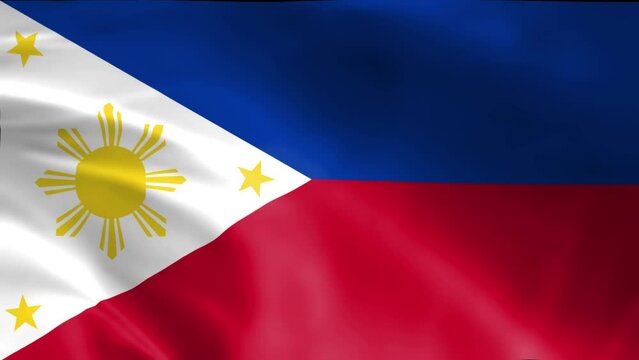 3D illustration of the national flag of the Philippines waving, seamless animated background