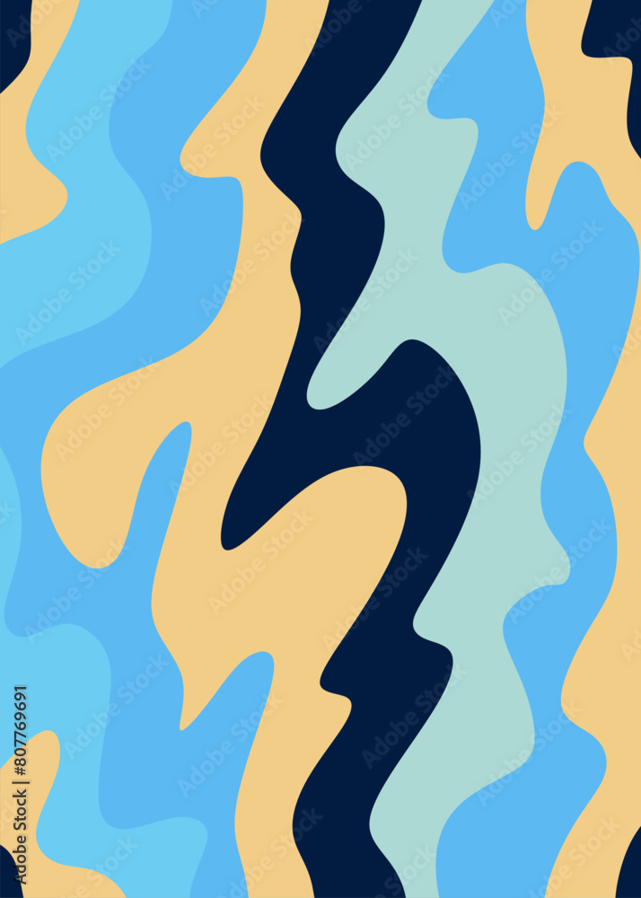Poster abstract background with colorful gradient wavy curly lines pattern