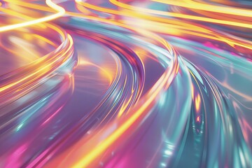 The image is a colorful representation of a highway with bright colorful streaks