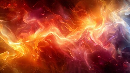 The image is a colorful, abstract representation of fire