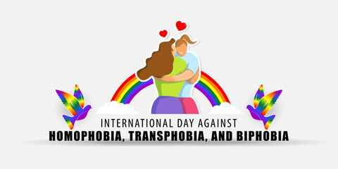 Vector illustration of International Day Against Homophobia, Biphobia and Transphobia social media feed template