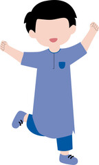 Happy little boy expression gesture 