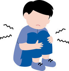 Cute little boy scared