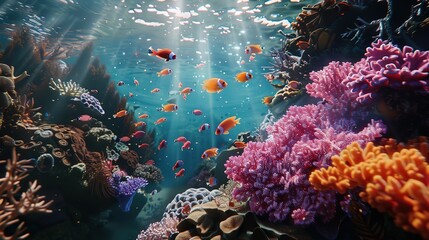 Coral and fish underwater UHD wallpaper