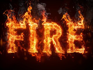 Fire is a word that is written in a fiery font