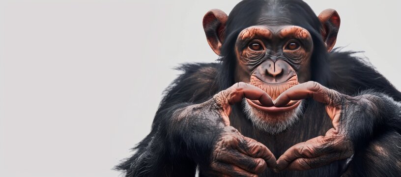 animal monkey heart with hands