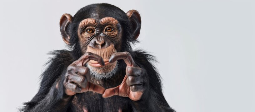animal monkey heart with hands