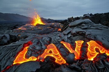 A lava flow is written in the lava