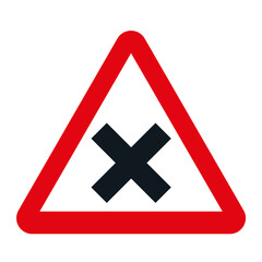DANGER TRAFFIC SIGNS OF SPAIN, P-2 - Intersection with right priority - PNG
