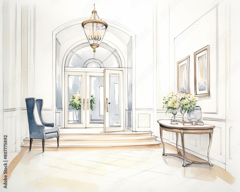 Wall mural elegant traditional foyer