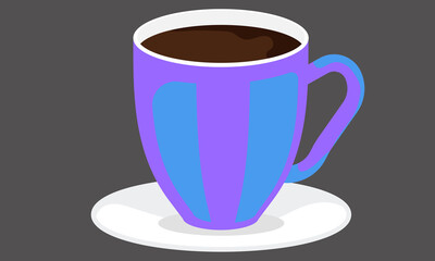 Cartoon cups. Vintage english teacup, coffee cup and kitchen mug. Tea ceremony vector Illustration set
