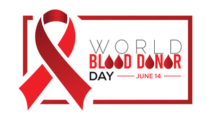 World Blood Donor Day observed every year in June. Template for background, banner, card, poster with text inscription.