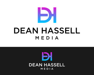 Letter DH monogram logo design.