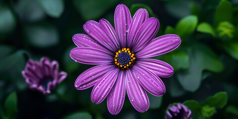 Obraz premium Flor margarita rosa with black background