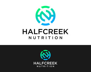 HCN letters monogram health and nutrition logo design.