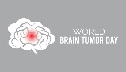 World Brain Tumor Day observed every year in June. Template for background, banner, card, poster with text inscription.