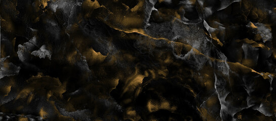 black marble texture with golden and white veins
