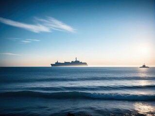 Obraz premium tanker at sunset