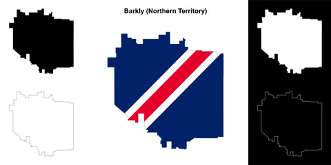 Obraz premium Barkly (Northern Territory) outline map set