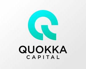 QC letters monogram bold business company capital logo design.

