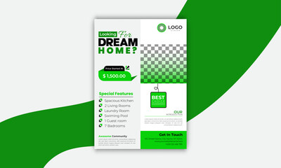 Modern real estate flyer design or building brochure design template