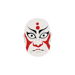 Traditional Kabuki mask vector illustration