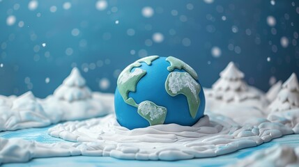 Winter day of plasticine cartoon UHD wallpaper