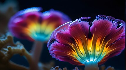 Macro photography of a sea anemone architecture