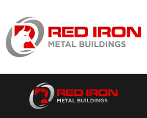Letter R monogram metal iron bull logo design.

