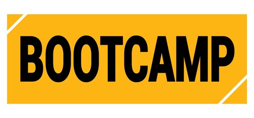 BOOTCAMP text on yellow-black grungy stamp sign.