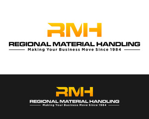 RMH letters monogram material handling company logo design.

