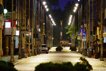 2023-05-15; evening city street Kielce, Poland