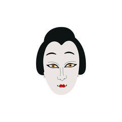 Kabuki female character vector illustration
