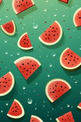 Fototapeta premium Attractive pattern of watermelon slices for the background
