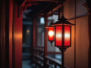 red lantern on the wall