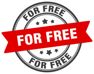 for free stamp. for free label on transparent background. round sign