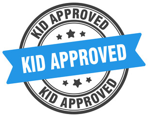 kid approved stamp. kid approved label on transparent background. round sign