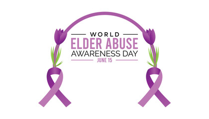 World Elder Abuse Awareness Day observed every year in June. Template for background, banner, card, poster with text inscription.