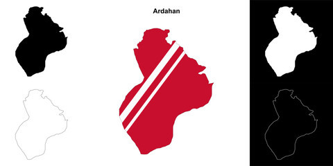 Ardahan province outline map set