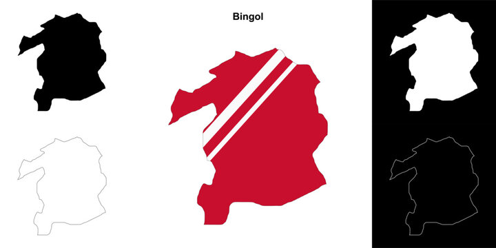 Bingol province outline map set