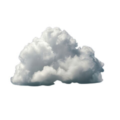 Stormy rainy cotton wool cloud isolated on white background.
