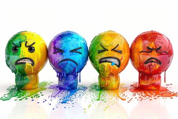 Emotional Expressions: Whimsical and Colorful Icon Set