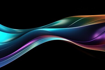 3d rendering of a multi colored flowing , abstract wavy iridescent background