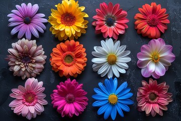 Vibrant Flower Clipart Set: Beautiful Intricate Pattern Arrangement