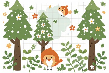 Naklejka premium Whimsical Zoo: Exaggerated and Colorful Animal Clip Art Set
