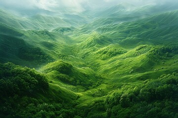 Fototapeta premium Depict a boundless expanse of greenery stretching off into the distance